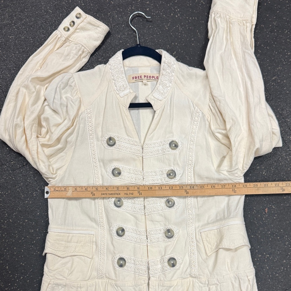 Free People White Military-Style Buttoned Jacket - Picture 9 of 11